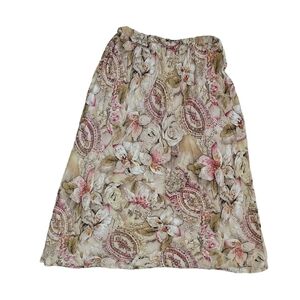 2/$13 in encore size large long skirt floral, elastic waistband vintage